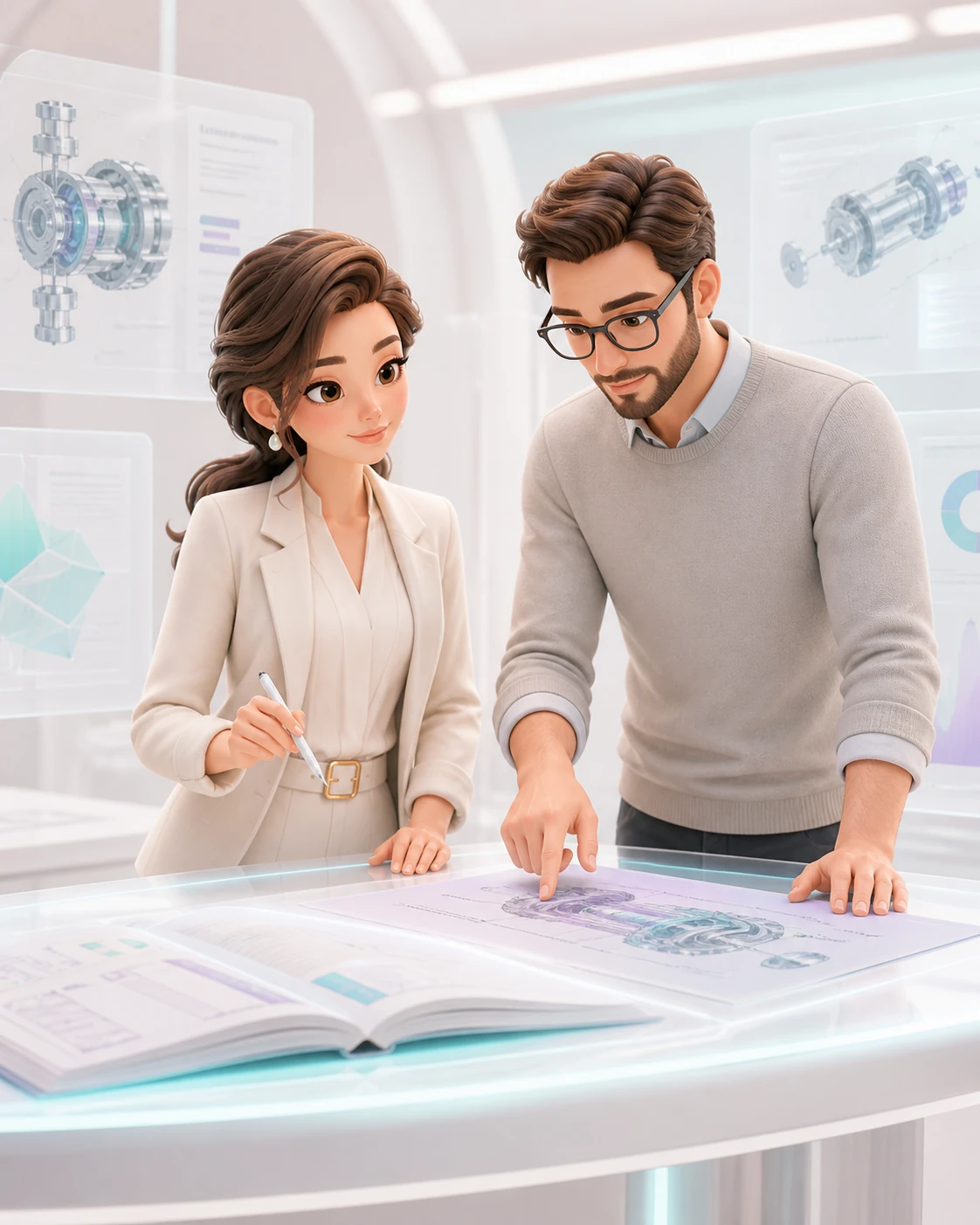 ANORA und ein Fachexperte arbeiten an einer technischen Dokumentation
