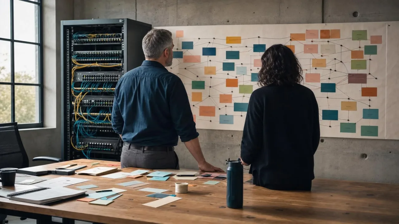 Editoriales Titelmotiv zum Beitrag „Vom Tool-Stack zum AI Business OS: Was B2B wirklich braucht“.