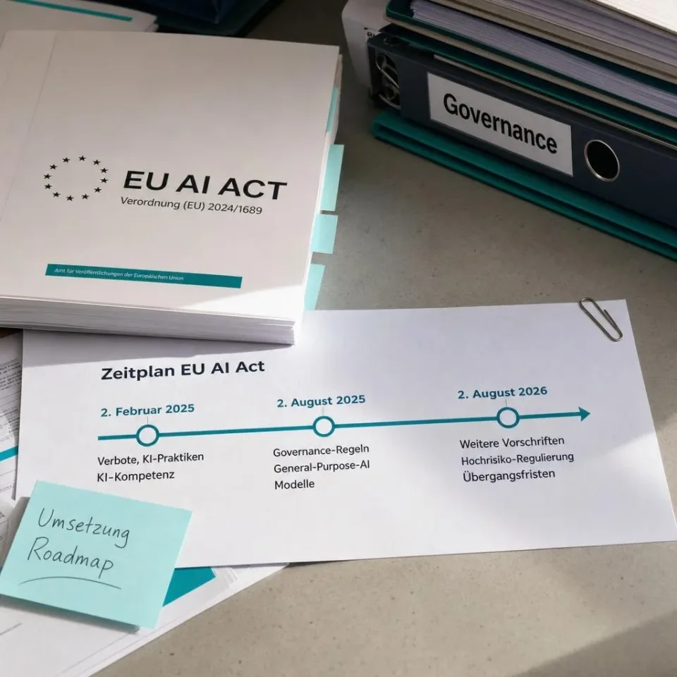 Editoriales Begleitmotiv zum Abschnitt „Governance ist kein Zusatzmodul“ im Beitrag „AI Business OS als Betriebsmodell statt KI-Tool“.